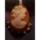 Detailed Hand Carved Woman Cameo, Brooch & Pendant