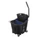 Carlisle 9690403 35 qt Mop Bucket Combo - Side Press Wringer, Soiled Water Insert, Polypropylene, Black