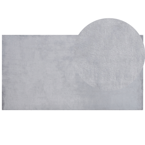 Teppich aus Kaninchenpelz Grau Künstlicher Polyesterpelz 80 x 150 cm weicher zotteliger Hochflorteppich
