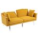 Ivy Bronx 2-Seater Sleeper Sofa Velvet in Yellow | 30.31 H x 64.57 W x 31.5 D in | Wayfair F9A082FD16964779AD569F23BAEC9633