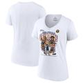 Women's Fanatics Branded White Denver Nuggets 2023 NBA Finals Champions Windmill Team Caricature V-Neck T-Shirt