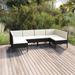 vidaXL 6 Piece Patio Lounge Set with Cushions Poly Rattan Black