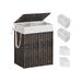 Laundry Hamper with Lid, Laundry Basket, Removable Liner Bag with Handles - 13”L x 18.1”W x 23.6”H