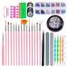 Drill nail art pen 1 Set Complete Manicures Tool Kit Nail File Manicure Pen Set Professional Nail File Brush Kit Colored Drawing Pen File Kit Nail Art Tool for Women Girls (Manicure Tool 2 Style)