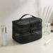 Travel Double Layer Makeup Bags with Zipper Transparent Cosmetic Bag Gift for Parent Friend and Family