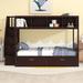 Twin over Full Bunk Bed with Shelfs, Storage Staircase & 2 Drawers