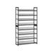 8-Tier Shoe Rack, Set of 2 Stackable 4-Tier Shoe Organizers, Metal Mesh Shoe Shelf Storage, Adjustable Flat- Black