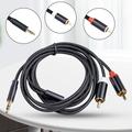 Fairnull Audio Cable Gold-plated HiFi Sound 100cm/180cm/300cm 3.5mm to 2RCA Y Splitter AUX Adapter Cord for Amplifier