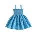 Thaisu Baby Girls Sleeveless Dress Summer Casual Heart Print Ruched Princess A-Line Dress for Toddler Beach Party Wear