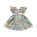 ZRBYWB Girl s Puff Sleeve Sweetheart Neck Floral Print Ruffled A Line Swing Dress Summer Clothes