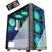 MUSETEX ATX PC Case with 6 Pcs 120mm ARGB Fans Computer Gaming Case Mid-Tower Phantom Black Tempered Glass Computer Chassis USB 3.0 MN6-B