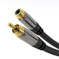 KabelDirekt Ã¢Â€Â“ RCA Extension Cable Ã¢Â€Â“ 6 ft Ã¢Â€Â“ Extra Break-Resistant Hybid Cable for Brilliant Sound Quality (subwoofer/Audio Cable RCA Male to Female Ideal for Amplifier/HiFi Analog & Digital)