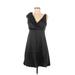Onyx Nite Cocktail Dress - Party V Neck Sleeveless: Black Print Dresses - Women's Size 6