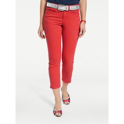 3/4-Hose HEINE, Damen, Gr. 18, Kurzgrößen, rosa (hibiskus), 98% Baumwolle, 2% Elasthan, Miedereinsatz:15% Elasthan, 85% Polyamid, unifarben, 7/8-Länge, Hosen Image