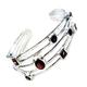 Gemsonclick Natural Garnet Sterling Silver Bracelets For Women & Girls Handmade Bangle Style L 6.5-8 Inch