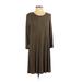 Lush Casual Dress - Sweater Dress: Green Solid Dresses - Women's Size Small