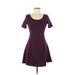 Divided by H&M Casual Dress - Mini: Burgundy Solid Dresses - Women's Size 6