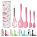 Ensemble de spatules en silicone avec poignée ustensiles de cuisine antiadhésifs cuisson Assad 5