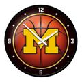 Orange Michigan Wolverines Basketball Modern Disc Wall Clock