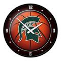 Orange Michigan State Spartans Basketball Modern Disc Wall Clock