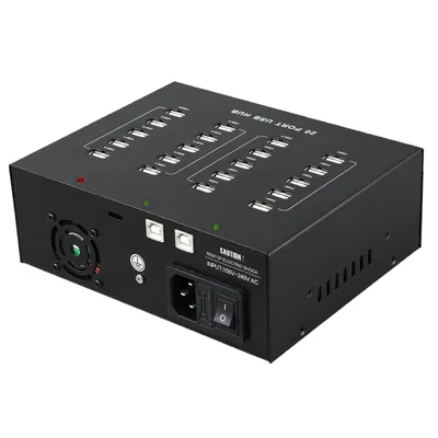 Sipolar – HUB de données de qualité industrielle 100V-240V 20 ports USB 2.0 avec adaptateur