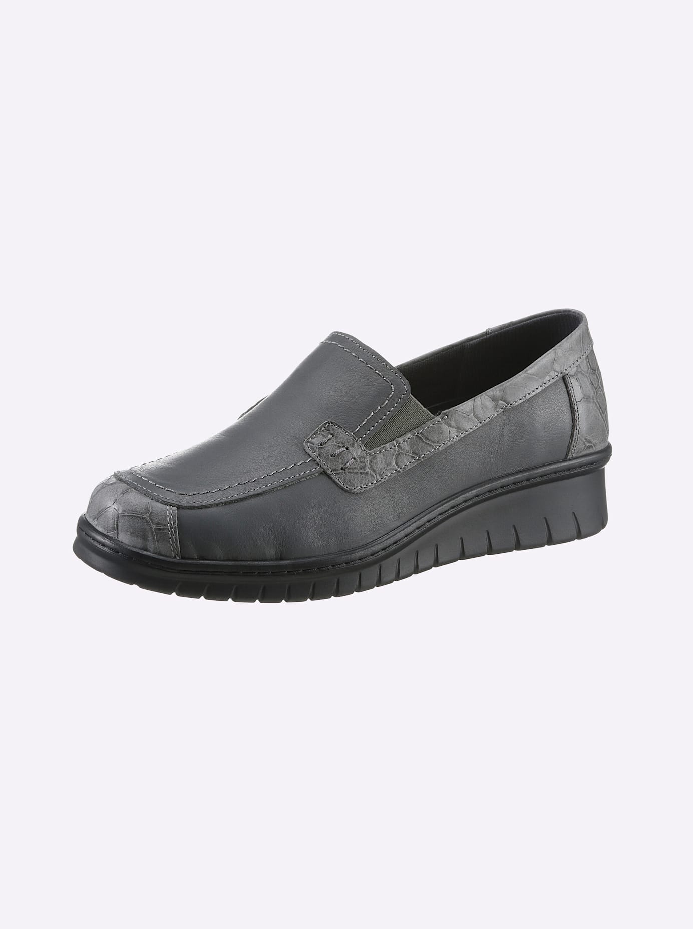 Slipper CLASSIC, Damen, Gr. 39, grau, Leder, Schuhe Slipper