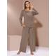 Schlafanzug WÄSCHEPUR Gr. 44/46, grau (taupe) Damen Homewear-Sets Pyjamas