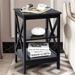 3 Tier X Design Nightstands with Storage Shelves