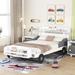 Wood Twin Bed Car-Shaped Platform Bed, Car Bed with Storage Shelf for Kids