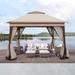 11x11ft Pop Up Gazebo Canopy With Removable Zipper Netting