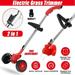 YouLoveIt Portable Weed Eater Grass Trimmer 12V/24V Electric Weed Eater Lawn Edger Weed Wacker Battery Powered Electric Handheld Trimmer with 2 Battery & Charger