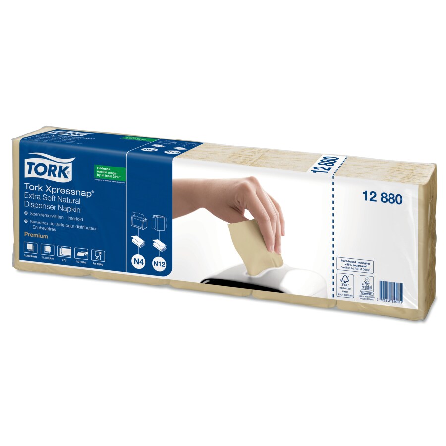8000x TORK Spenderservietten N4 21,3 x 16,5 cm 2-lagig 1/2 F Interfold natur (12880) Image