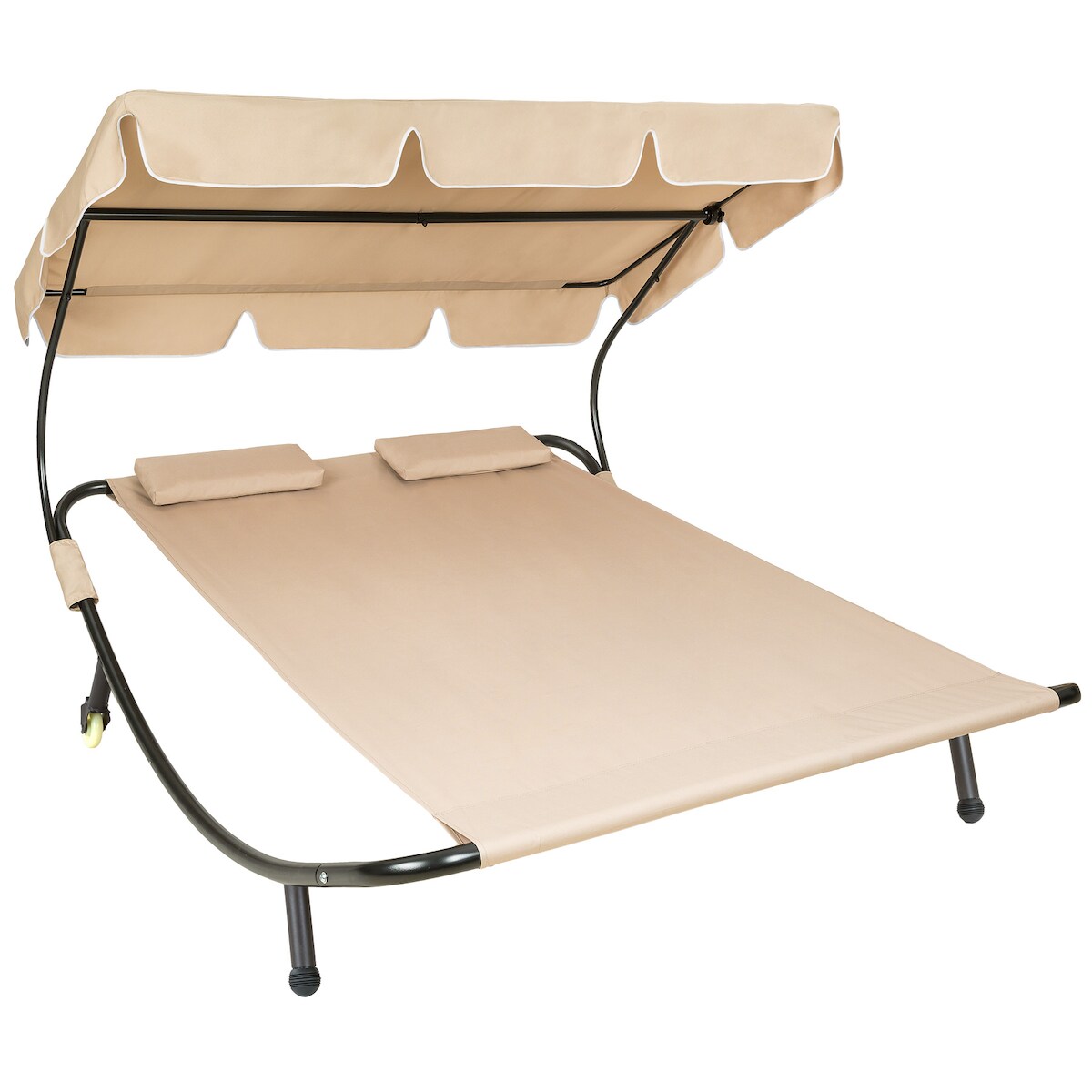 TECTAKE Gartenliege für 2 Personenschwarz/beige Image