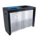 Ex-Cell Kaiser RC-IND2 PBG-SS 68 gal Coliseum Indoor Two-Stream Receptacle - Recycling Station Stainless Steel & Pebble Black Gloss