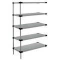 Quantum Storage Stainless Steel 5 Solid Shelf Add-On Kit - Stainless Steel - 21 x 36 x 74 in.