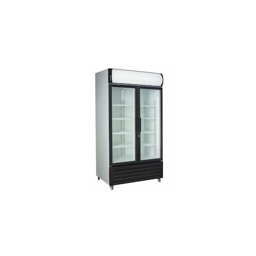 Flaschenkühlschrank mit 2 Glastüren Getränkekühlschrank Kühlschrank Gastro 670 L mit Display