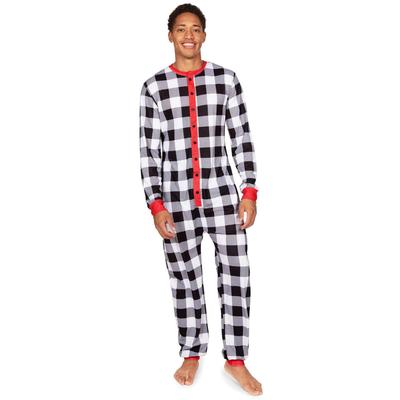 Men's Christmas Crew Plaid Onesie Pajamas