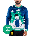 Men's Peekaboo Snowman Ugly Christmas Sweater