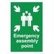 Emergency assembly point safety sign - 3mm Aluminium sign (600mm x 400mm)