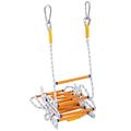 EMEKIAN Emergency Fire Escape Ladder Flame Resistant Safety Extension Rope Ladder with 2 Hooks, 3-7 Story Homes Reusable Compact & Portable External Ladder (10M / 32FT)