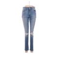 Joe's Jeans Jeans - High Rise Skinny Leg Denim: Blue Bottoms - Women's Size 28 - Distressed Wash