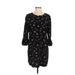 Old Navy Casual Dress - Popover: Black Floral Dresses - Women's Size Small