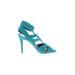 RACHEL Rachel Roy Heels: Teal Print Shoes - Women's Size 7 - Open Toe