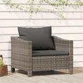 Design In - Fauteuil Relax de jardin - Fauteuil Salon - avec coussin Gris Résine tressée BV500004