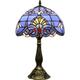 Aorsher - Lampe Tiffany Bleu et violet Style baroque En verre - Couleur lavande Ombre antique Lampe