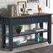 48'' Solid Pine Wood Top Console Table, Modern Entryway Sofa Side Table with 3 Storage Drawers and 2 Shelves. Easy to Assemble