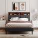 Merax Upholstered Platform Bed with Storage Headboard and USB Port