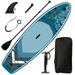 Kepooman Inflatable Stand Up Paddle Board for Adult and Youth Inflatable Paddle Boards with 1 Fin Pump Safety Leash Backpack and Removoble Paddle Sroteeup Pattern Antique Blue Green