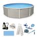 Blue Wave Belize 24-ft Round 52-in Deep 6-in Top Rail Metal Wall Swimming Pool Package