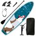 Kepooman Inflatable Stand Up Paddle Board for Adult and Youth Inflatable Paddle Boards with 3 Fin Pump Safety Leash Backpack and Removoble Paddle Snowman Pattern Antique Blue Green
